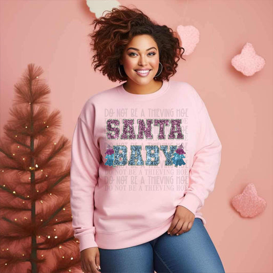 Colorful Santa Baby with trees - DTF TRANSFER ONLY (GGD)