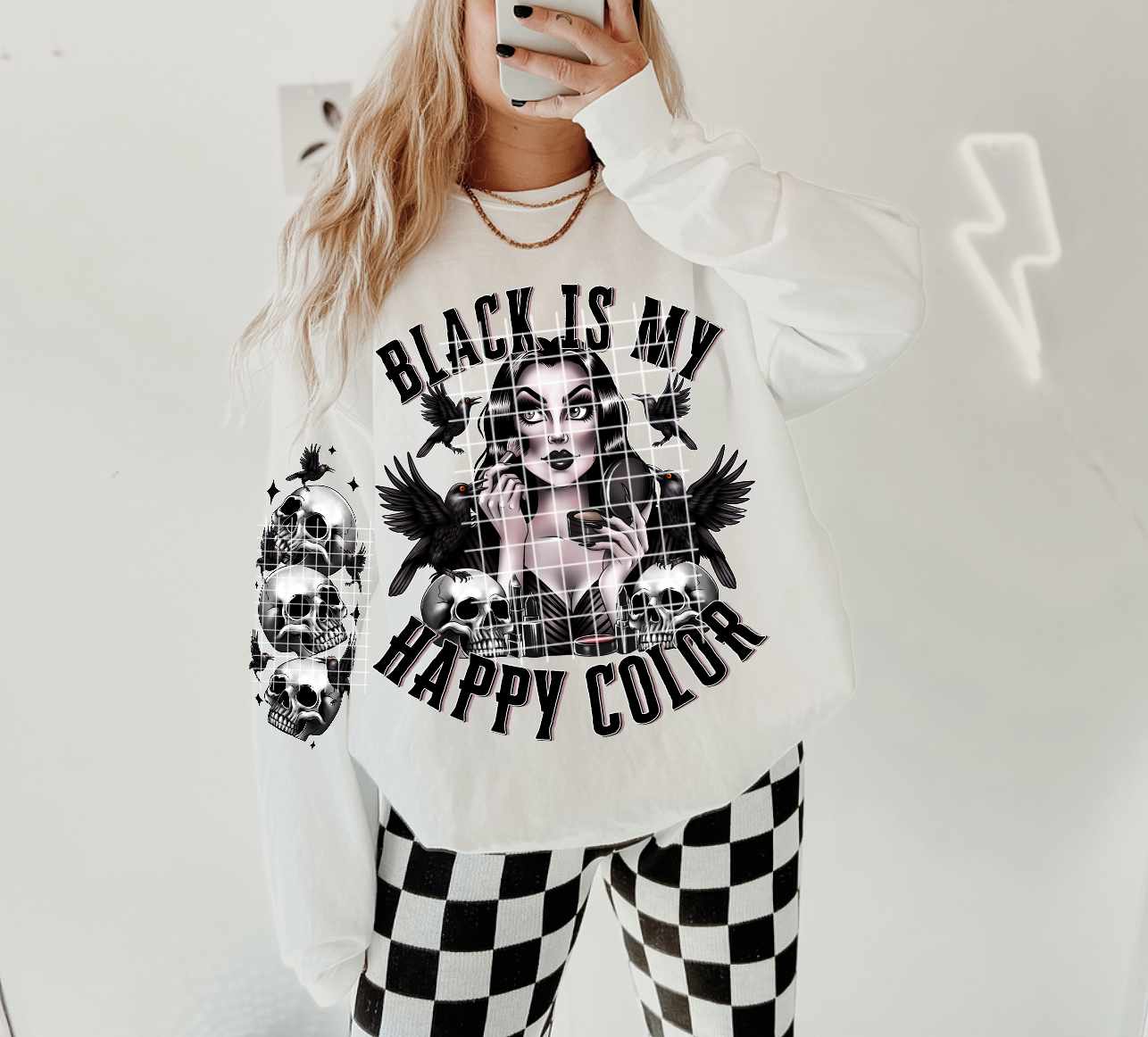 Black Is My Happy Color - DTF TRANSFER ONLY (GD)
