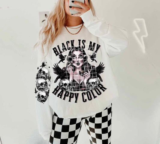 Black Is My Happy Color - DTF TRANSFER ONLY (GD)