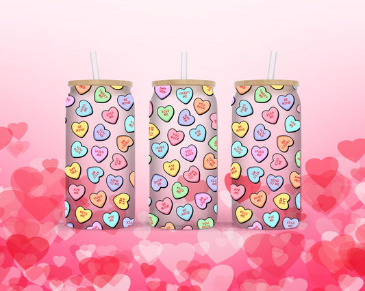 Candy Hearts Club - UV dtf wrap 16oz libbey : EXCLUSIVE DESIGN