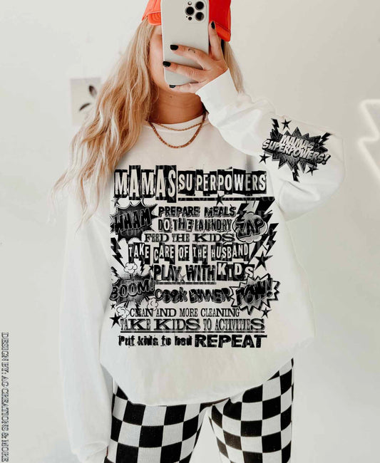 Mama's Superpowers black - DTF TRANSFER (AGCM)