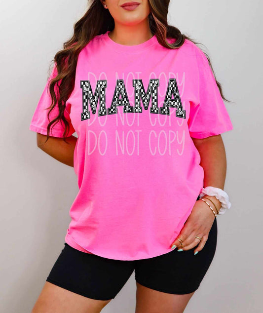 Mama checkered rhinestone - DTF TRANSFER (TED/PHDC)