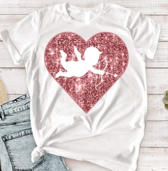Cupid Heart Light Pink - DTF TRANSFER (TD)