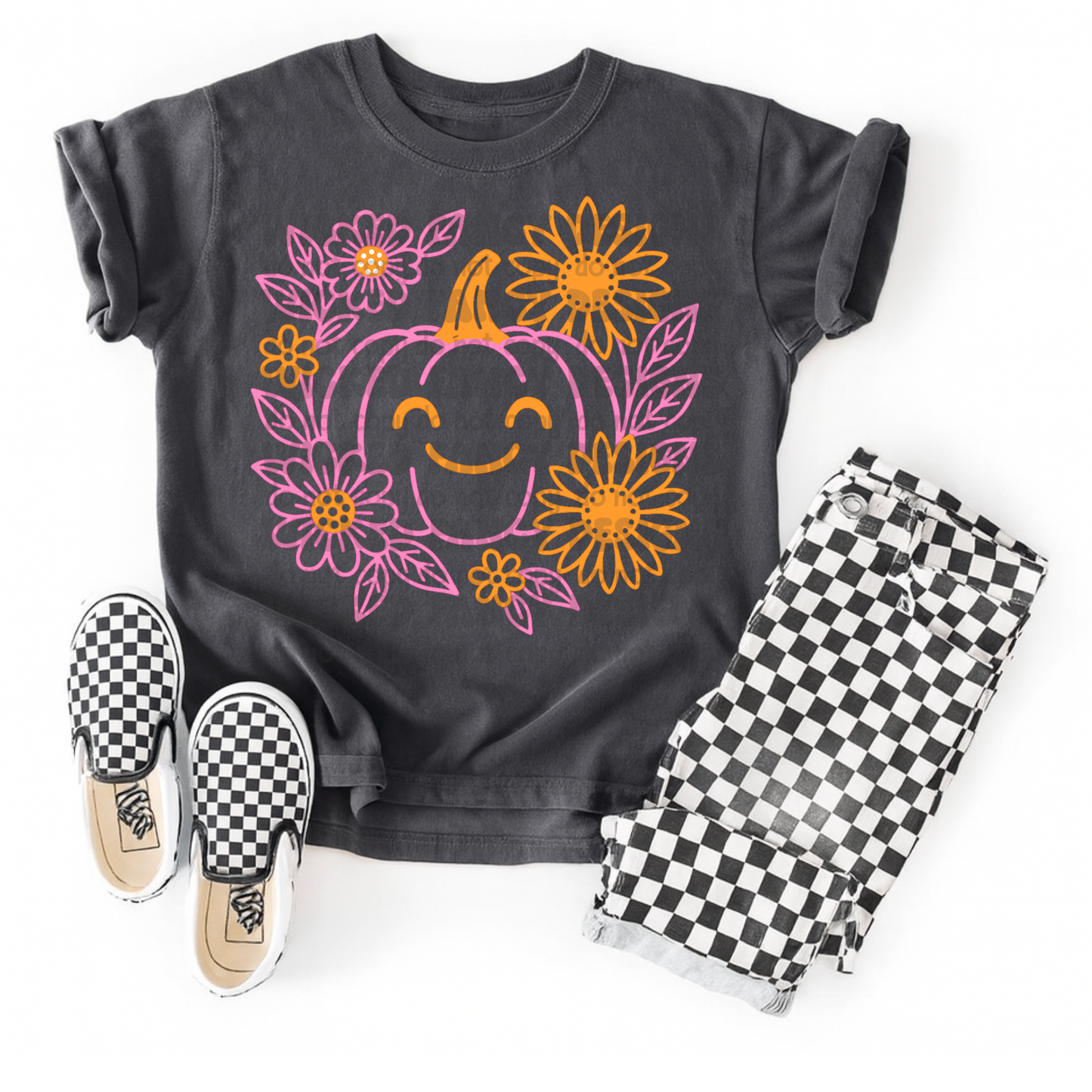 Preppy Floral Pumpkin-DTF TRANSFER (WFD Sept25)