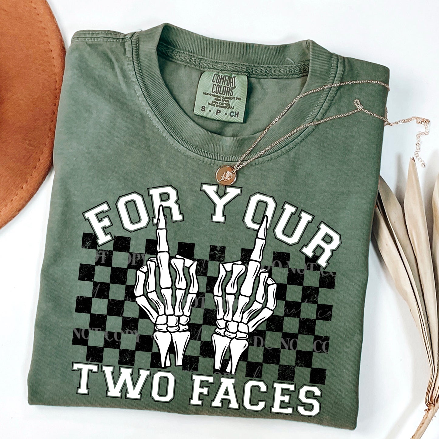 For your two faces, black checkers- DTF TRANSFER (CSC Nov23)