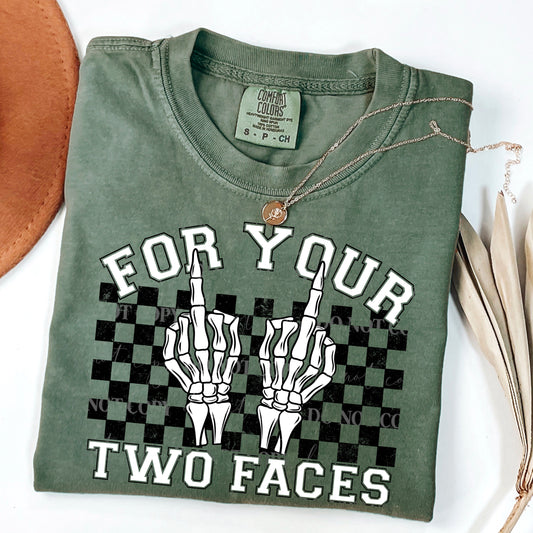 For your two faces, black checkers- DTF TRANSFER (CSC Nov23)