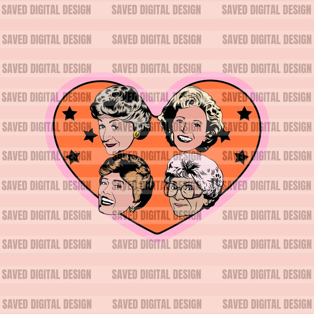 Golden heart - DTF TRANSFER (SAVED/golden girls bundle)