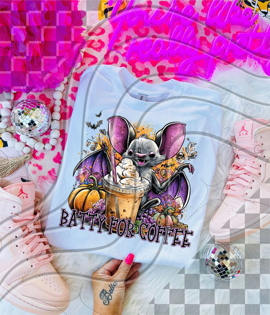 Batty for coffee - DTF TRANSFER (GL825)