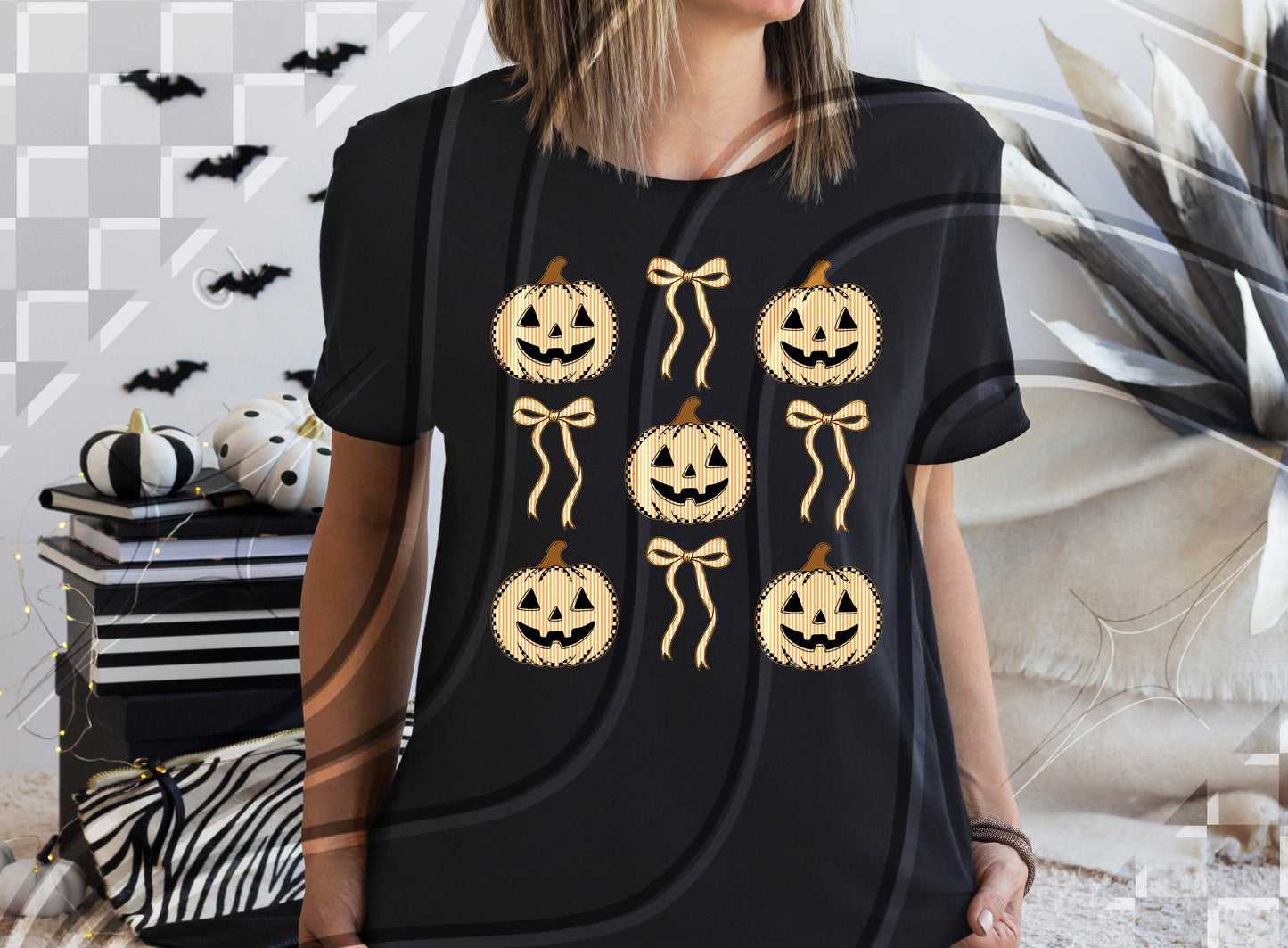 Orange Faux Seersucker 🎃 🎀 🎃- DTF TRANSFER (GL825)