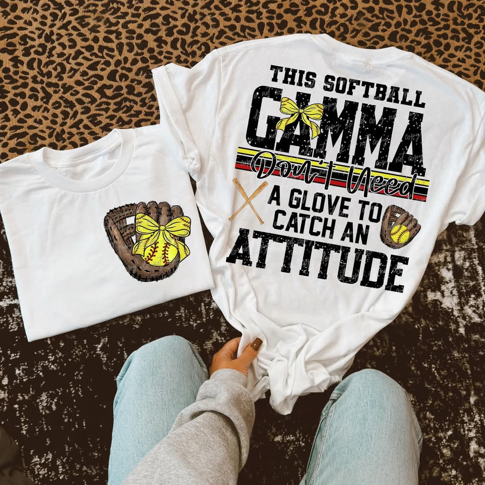 Softball Gamma Attitude w/ Bow-DTF TRANSFER (VDS)