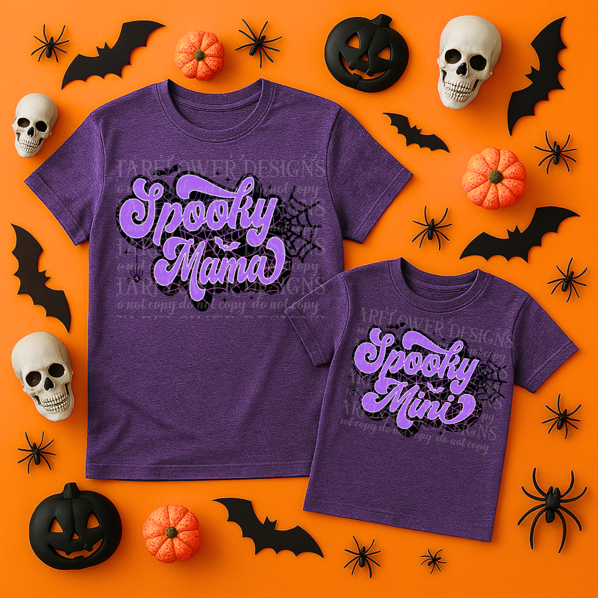 Purple Web Spooky Mama, Mini, or Daddy (you choose!) - DTF TRANSFER ONLY (SFD JLY25)