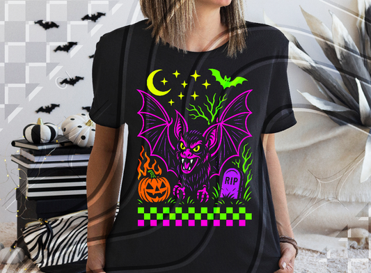 Faux Neon Bat - DTF TRANSFER (GL825)