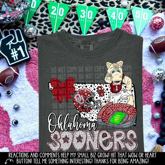 Sooners 2 - DTF TRANSFER (states with mascot) CCDD