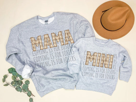 Mama OR Mini plaid - DTF direct to film transfer
