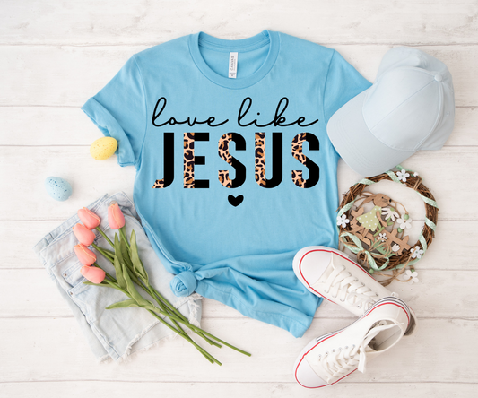 Love Like Jesus Sunflower Leopard TRANSFER ONLY