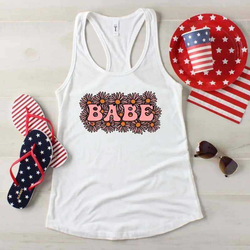 Babe retro flowers