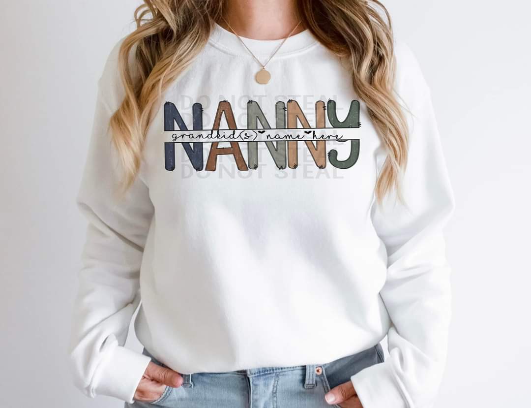NANNY with grandkids names TRANSFER ONLY