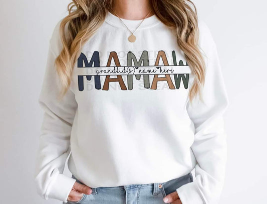 MAMAW with grandkids names TRANSFER ONLY